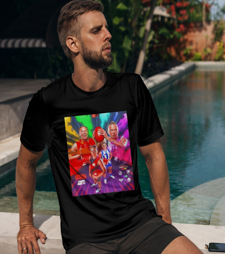 Double Header AFLW Pride Round Sydney Essendon North Windy Hill T-Shirt
