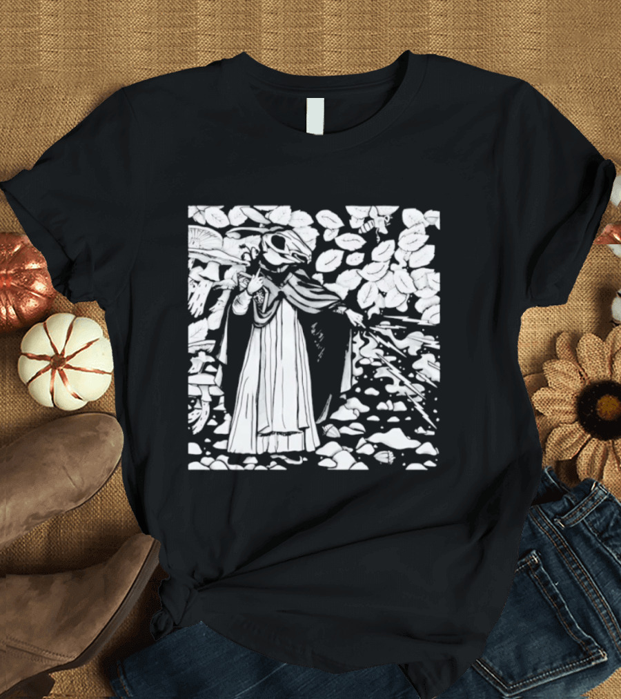 Dark Forest Mage Rabbit Skull With Lightning T-Shirt
