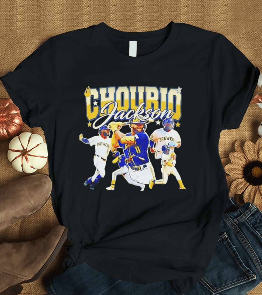Chourio Jackson Milwaukee Brewers Number 11 Outfielder MLB T-Shirt