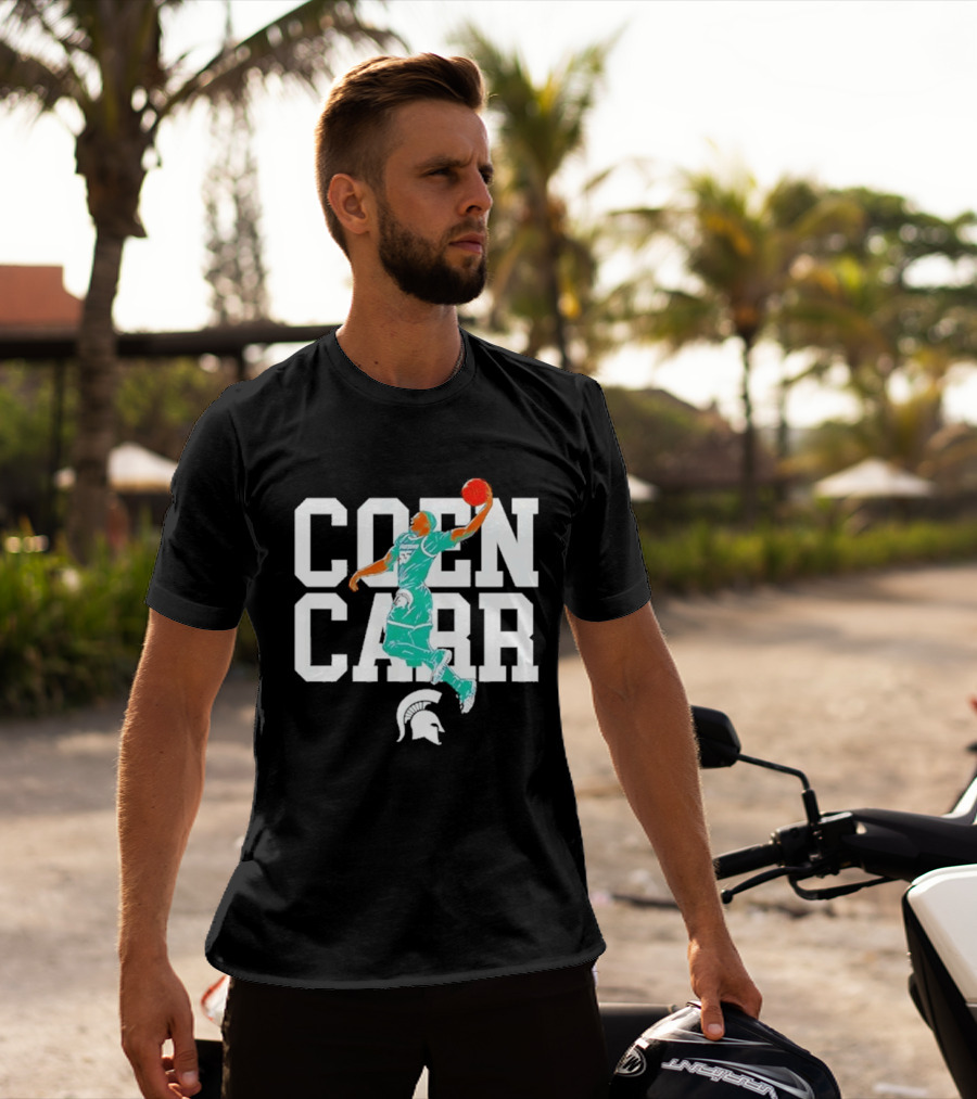 Coen Carr Michigan State Basketball Dunking Spartan T-Shirt