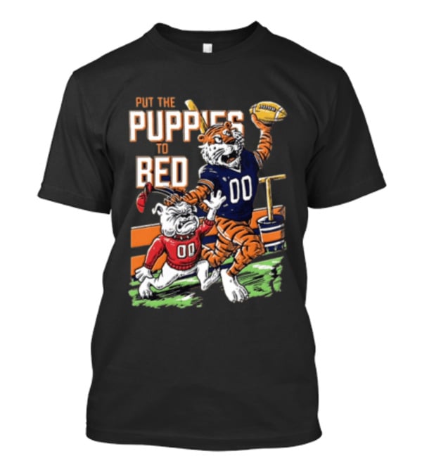 Put The Puppies To Bed Tiger Football T-Shirt