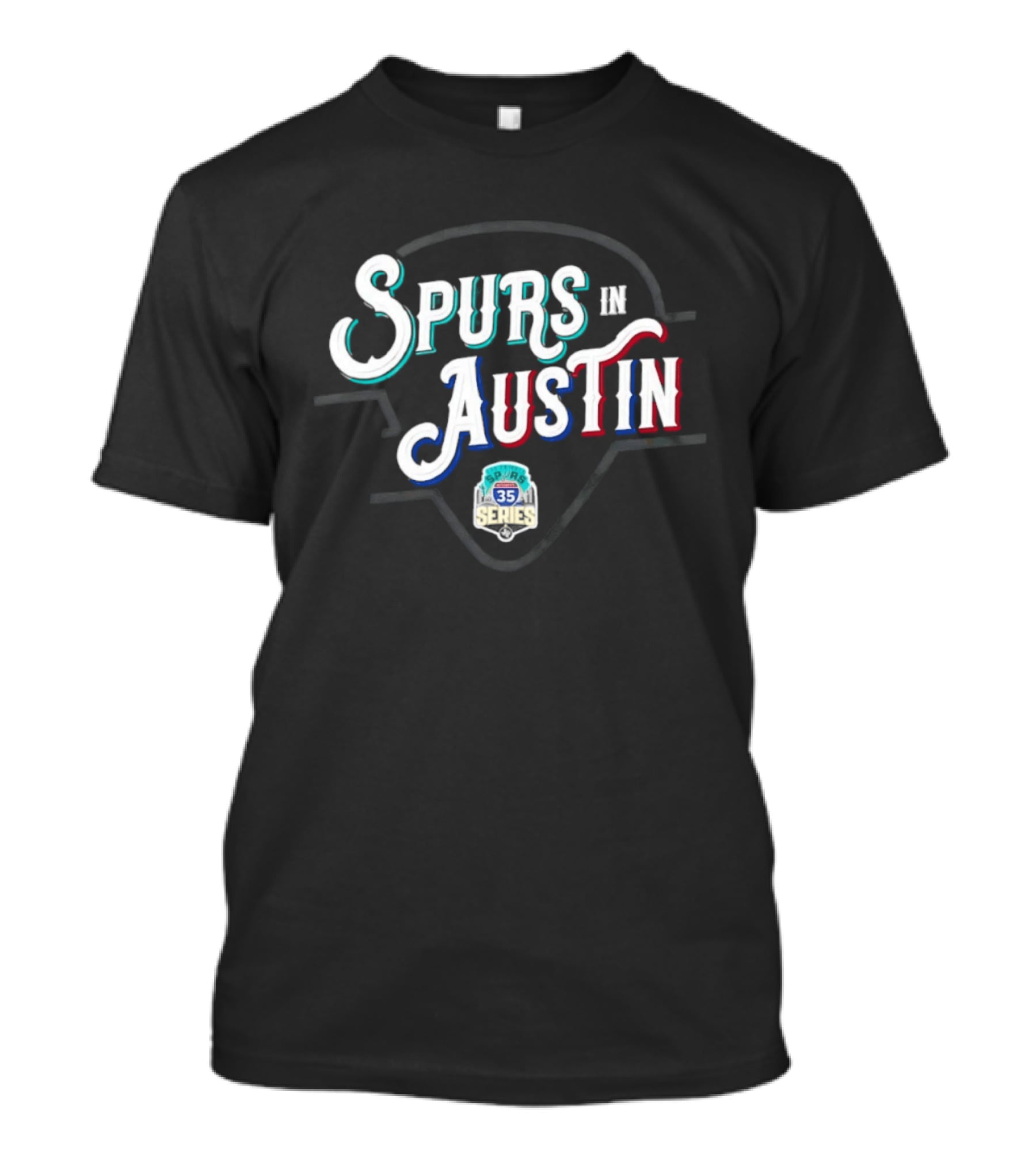 San Antonio Spurs In Austin Interstate 35 Series T-Shirt