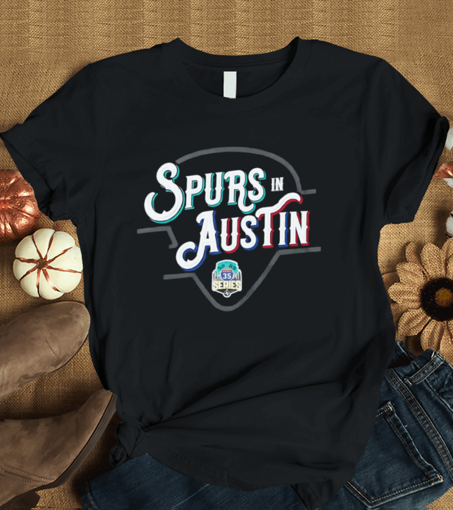 San Antonio Spurs In Austin Interstate 35 Series T-Shirt