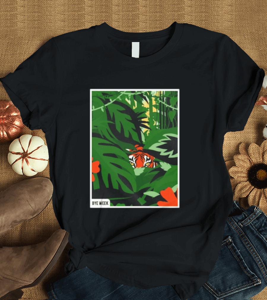 Tiger Bye Week Jungle Football Wildlife Adventure T-Shirt