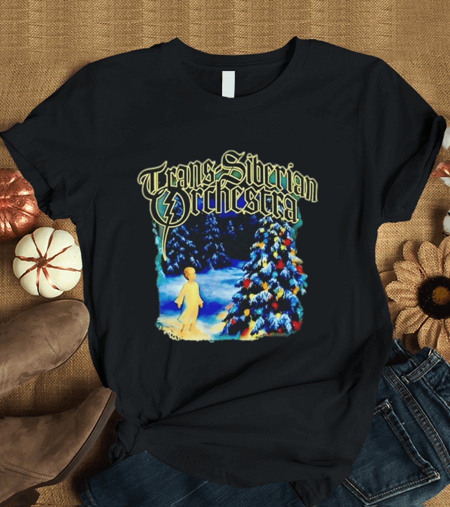 Trans Siberian Orchestra Christmas Tree Child Winter Scene T-Shirt