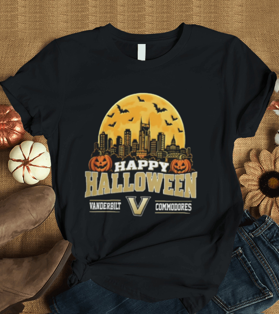 Vanderbilt Commodores Happy Halloween Skyline V 2026 T-Shirt
