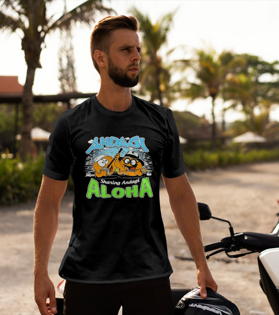 Andagi Sharing Aloha Music Japanese Cartoon Characters T-Shirt