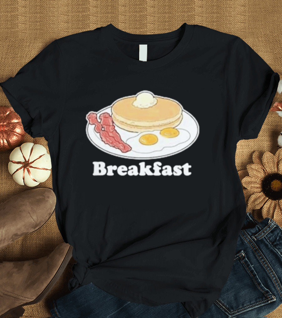 Breakfast Pancakes Eggs And Bacon Plate T-Shirt