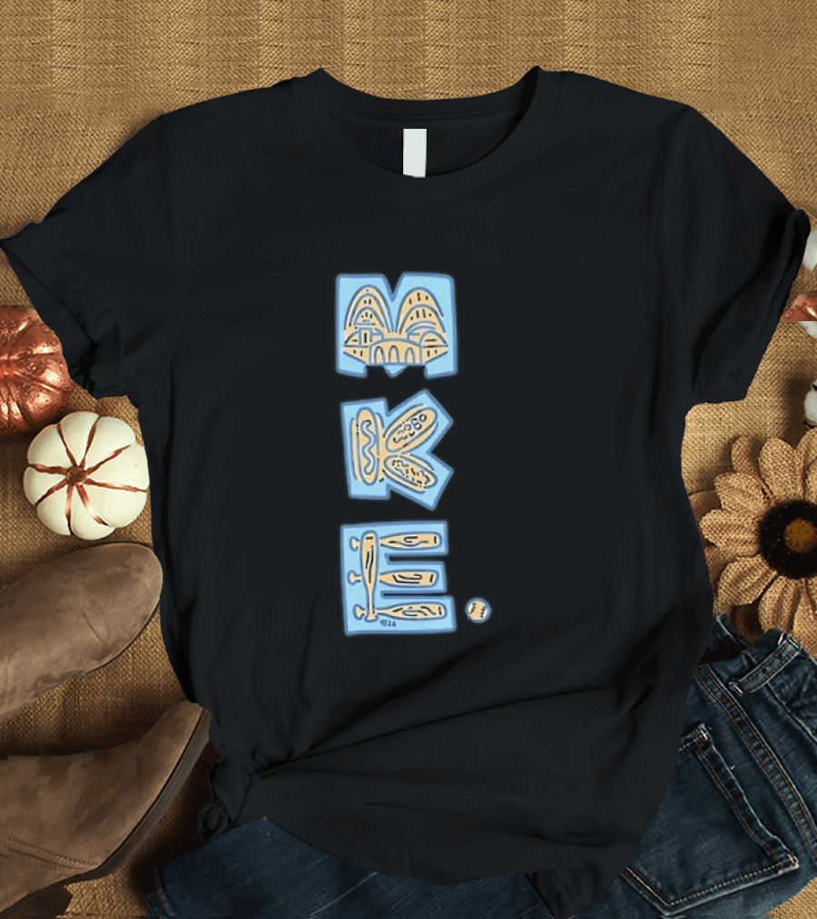 Milwaukee MKE Hot Dog Baseball Wisconsin Stadium T-Shirt