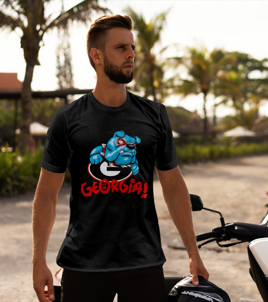 Georgia Bulldogs NCAA College Football Blue Bulldog T-Shirt