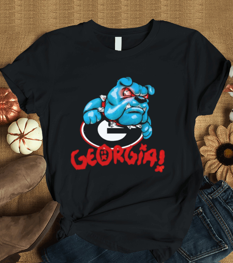 Georgia Bulldogs NCAA College Football Blue Bulldog T-Shirt