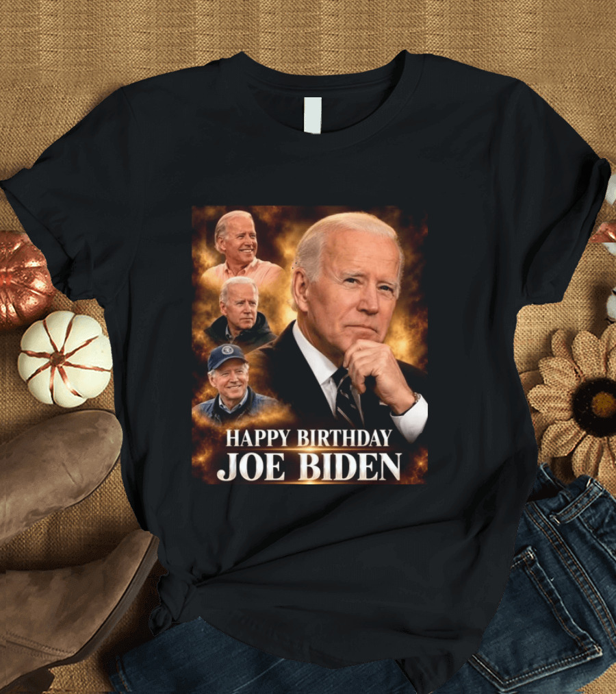 Happy Birthday Joe Biden Celebration With Presidential Portraits T-Shirt