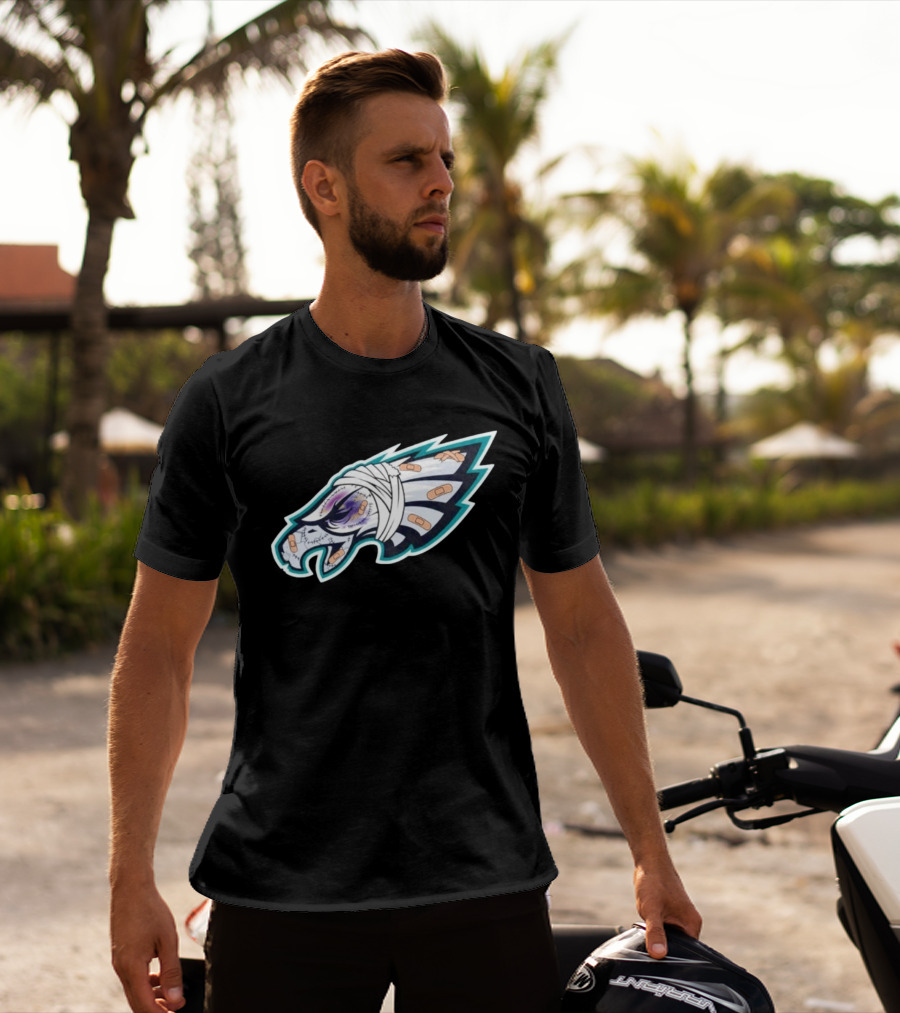 Philadelphia Eagles Injured Bandaged Logo Sports Humor T-Shirt