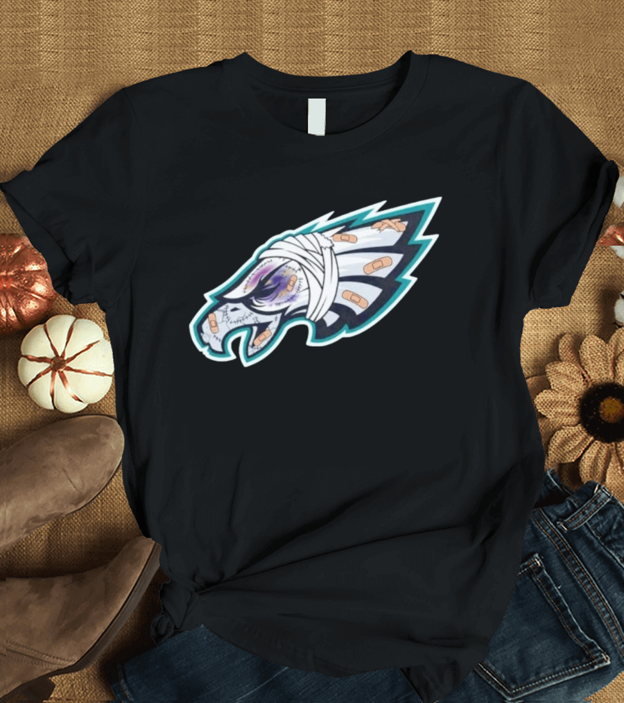 Philadelphia Eagles Injured Bandaged Logo Sports Humor T-Shirt