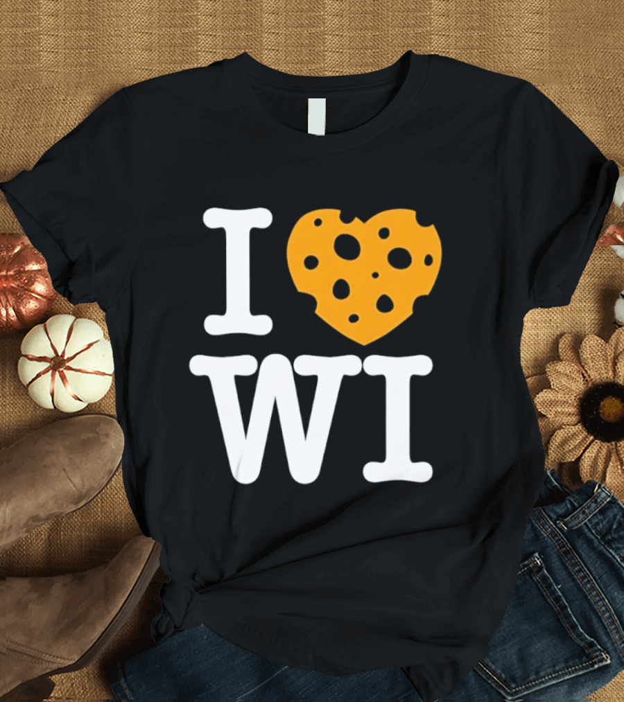 I Love WI Cheesehead Wisconsin Dairy State T-Shirt