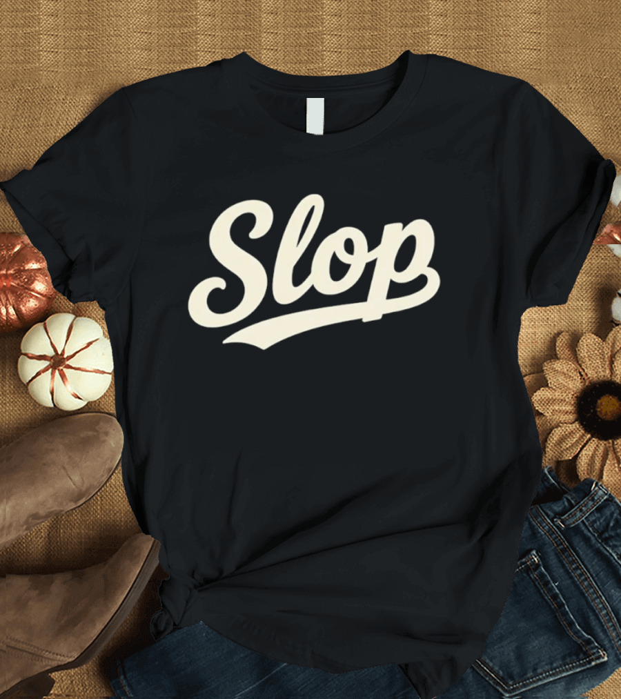Slop Script Minimalist Vintage Lettering T-Shirt