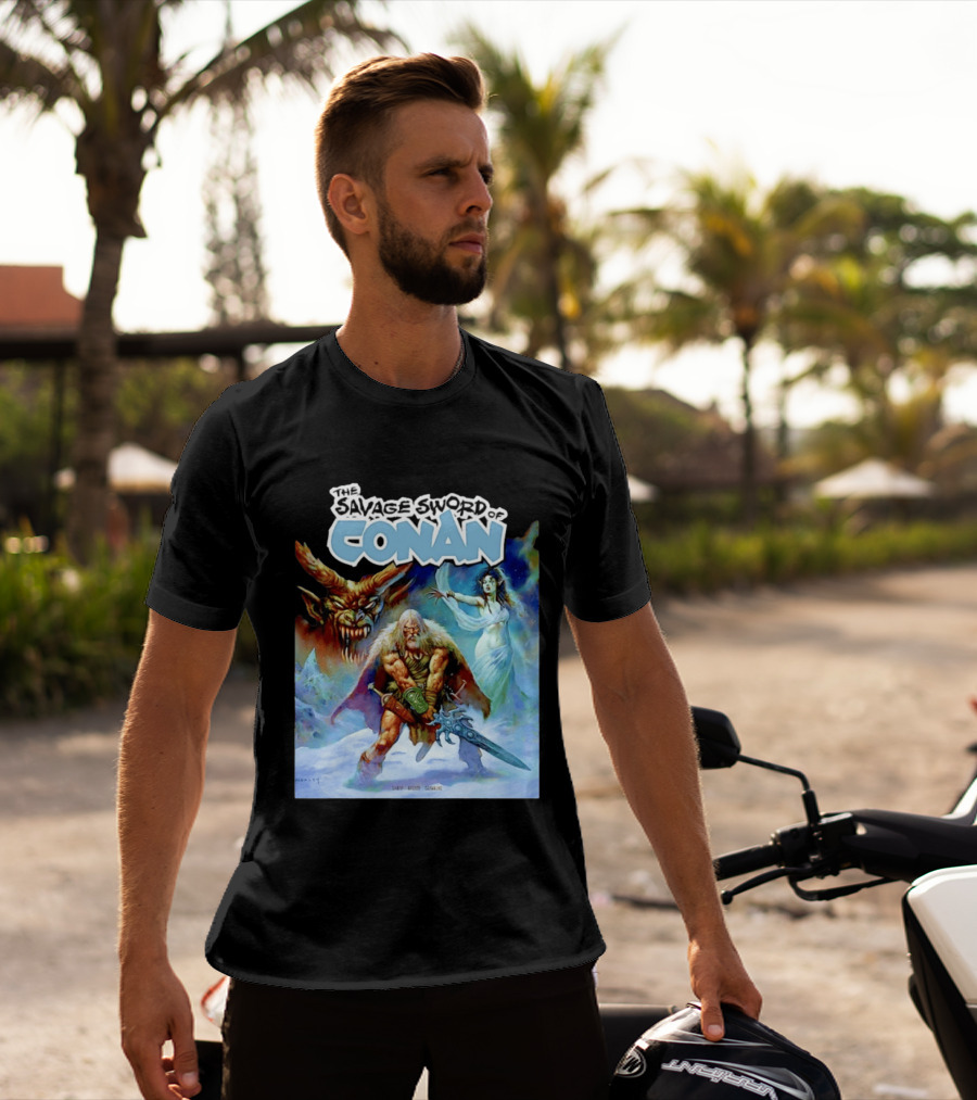 Savage Sword Of Conan Featuring Sharp Arcudi Carvalho Fantasy T-Shirt