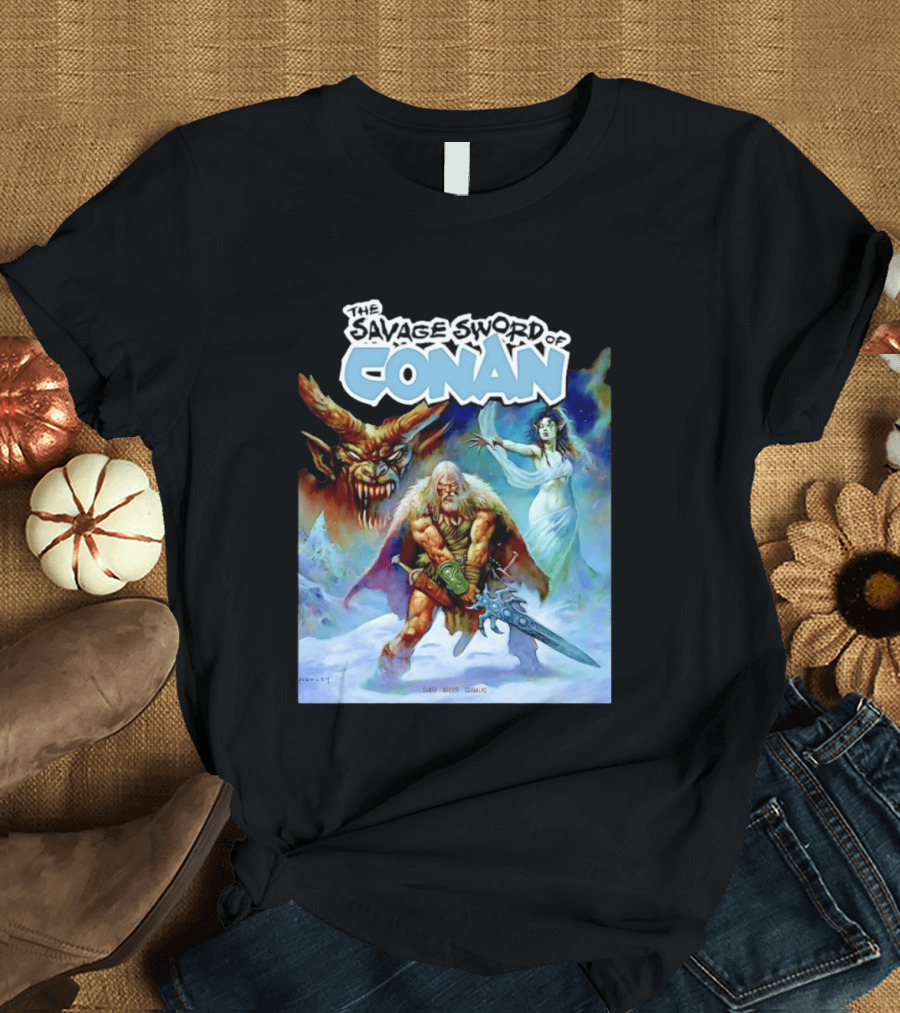 Savage Sword Of Conan Featuring Sharp Arcudi Carvalho Fantasy T-Shirt