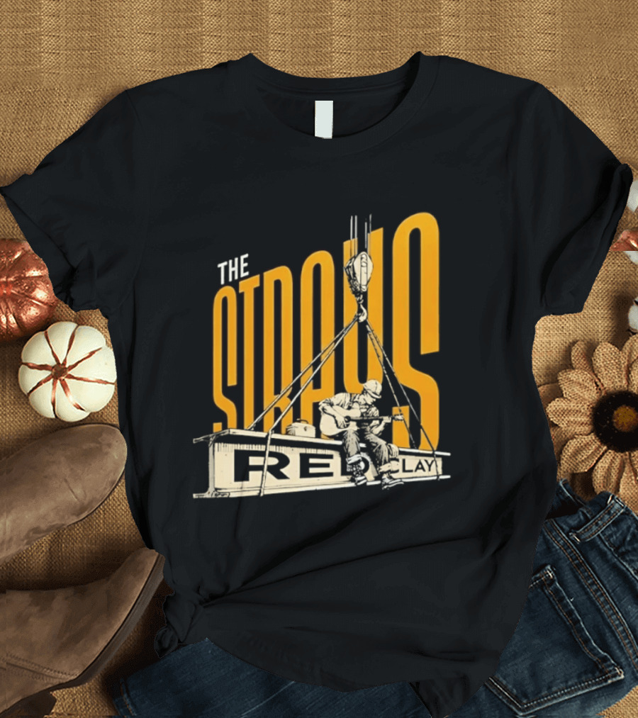 The Straus Red Clay Construction Worker Playing Guitar T-Shirt