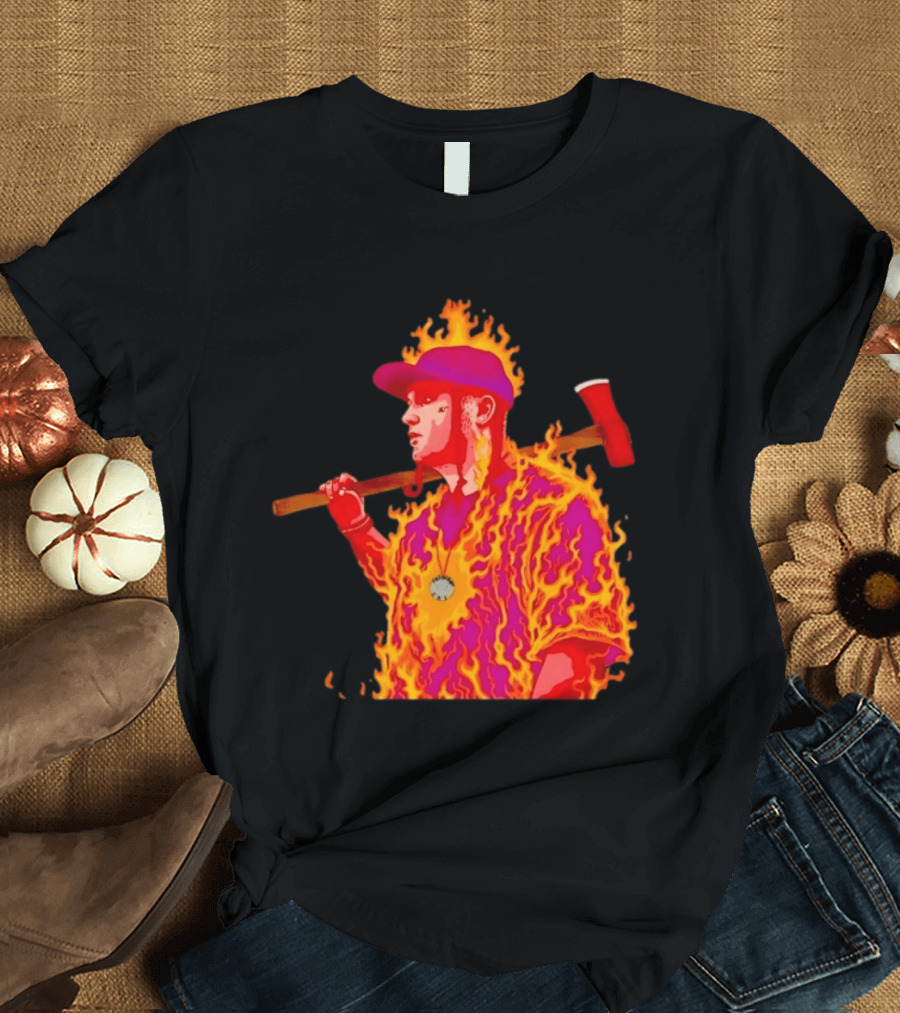 Trippie Redd Flaming Axe Fiery Rap T-Shirt