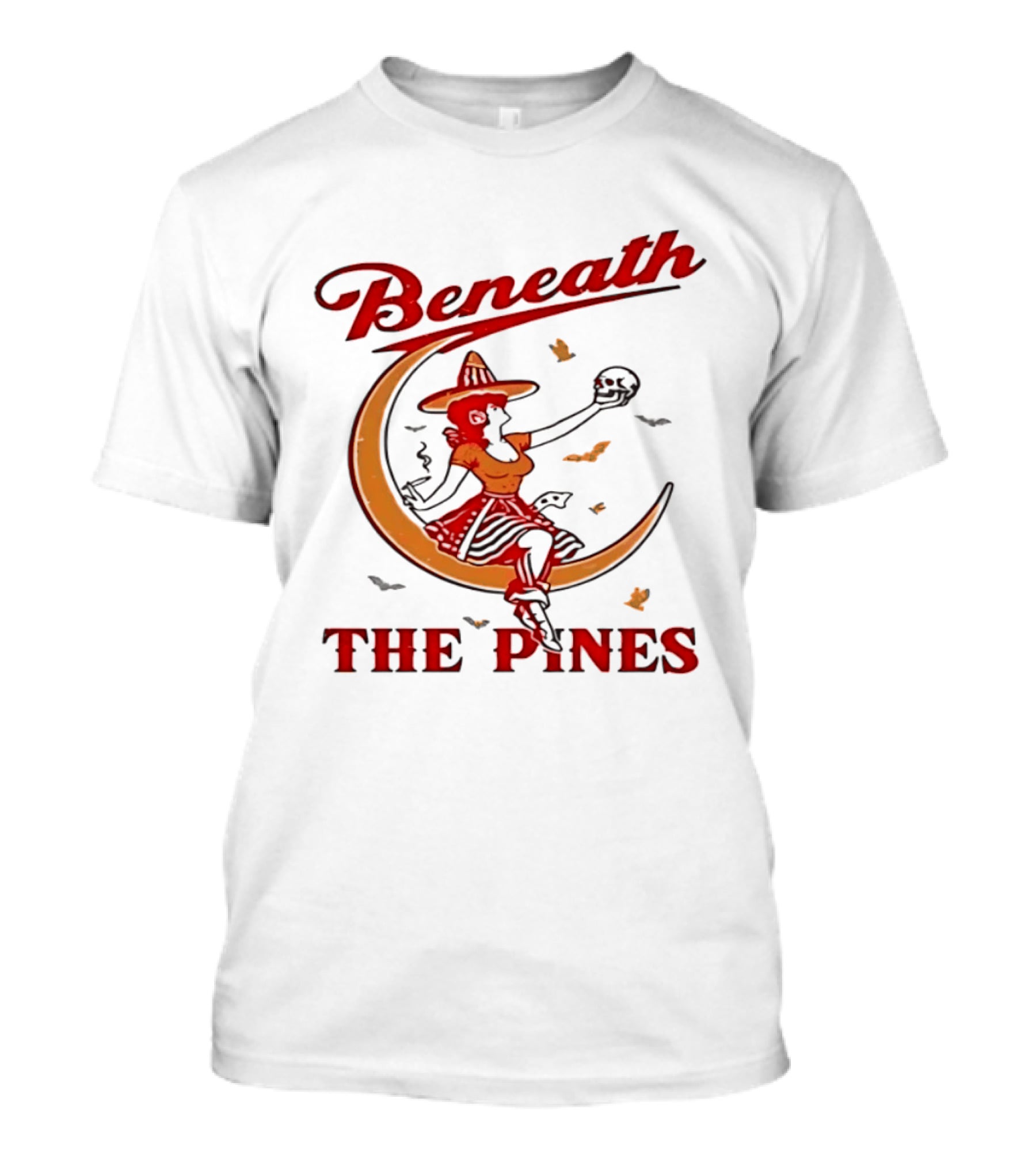 Beneath The Pines Witch Moon Skull Gothic T-Shirt