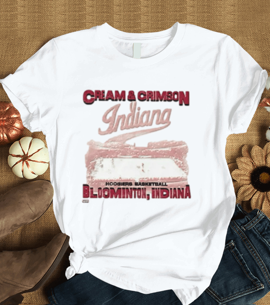 Cream & Crimson Indiana Hoosiers Basketball Bloomington Indiana T-Shirt