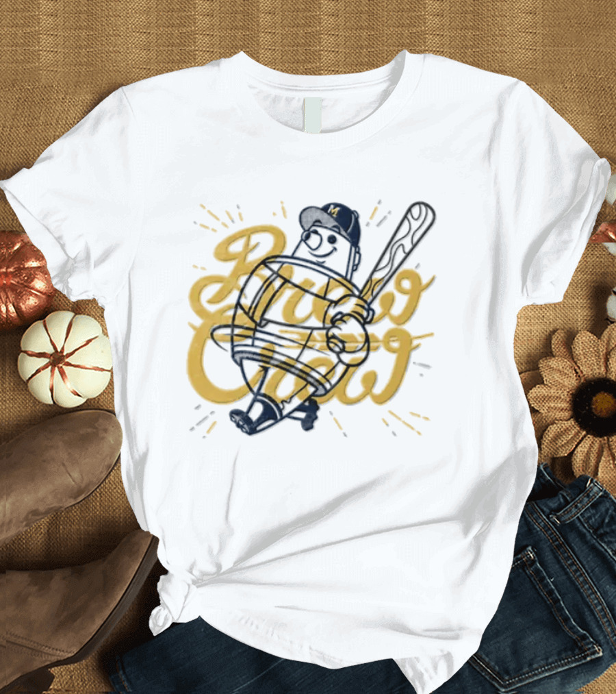 Milwaukee Brewers Brew Crew MLB Mascot Swinging Bat T-Shirt