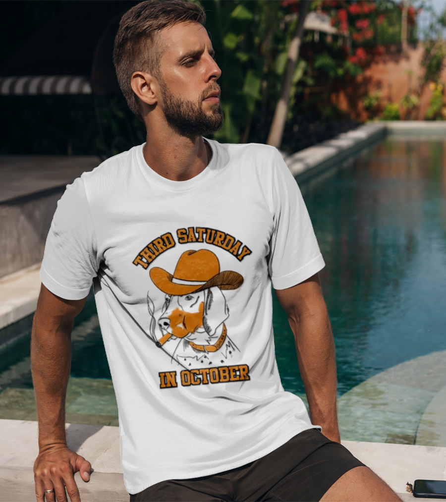 Third Saturday In October Tennessee Volunteers Dog With Cowboy Hat T-Shirt