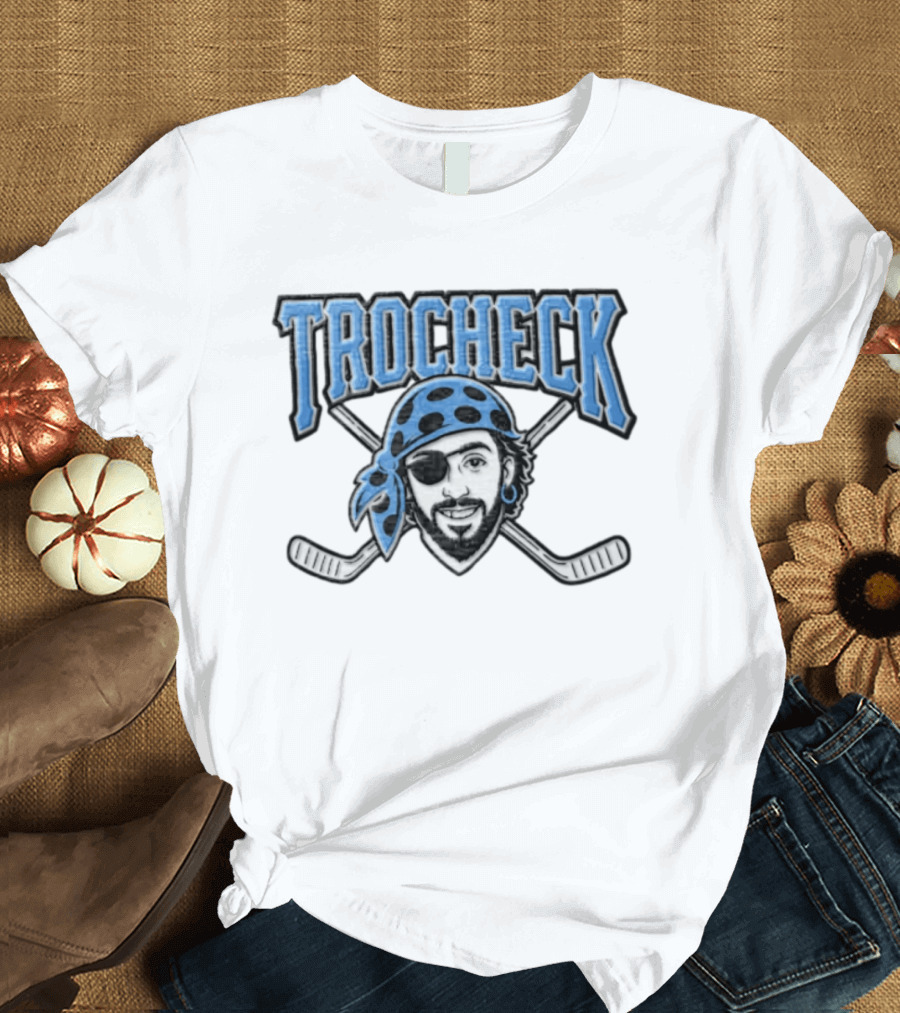 Trocheck Beard Pirate Crossed Hockey Sticks T-Shirt