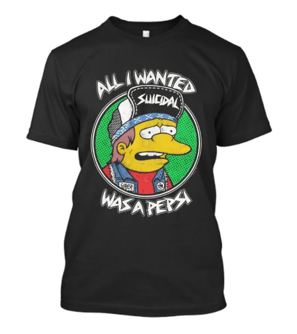 All I Wanted Was A Pepsi Suicidal Distressed Cartoon T-Shirt