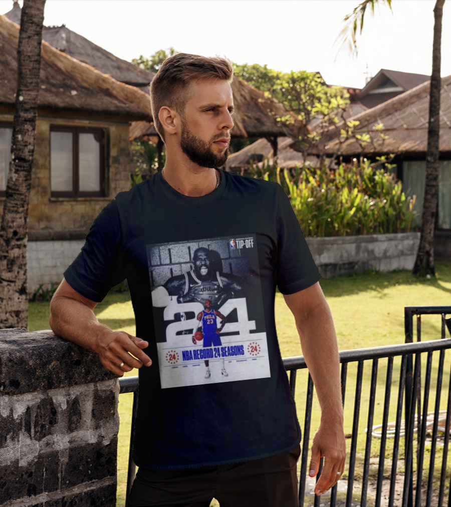 NBA Tip Off LeBron James Philadelphia 76ers Record 24 Seasons T-Shirt