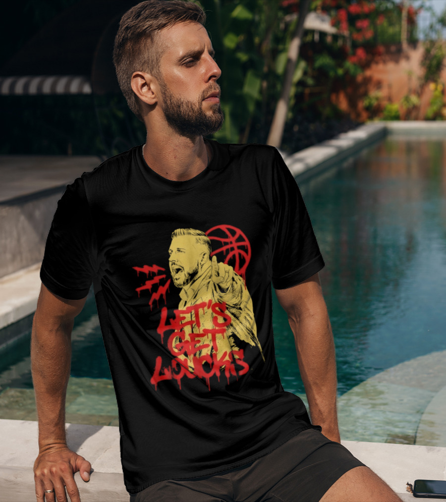 Let's Get Loucks Basketball Coach Sports Red Dripping T-Shirt