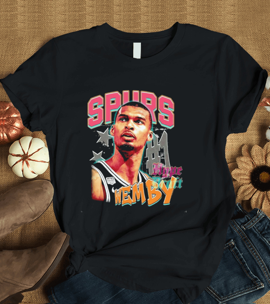 Spurs Wemby No 1 Hype Draft T-Shirt