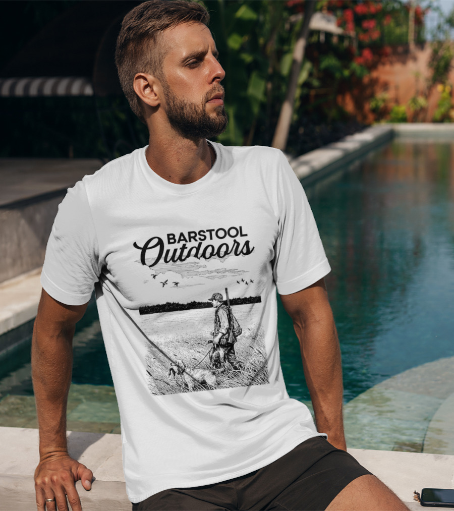 Barstool Outdoors Duck Hunt II Pocket Hunting Scenery T-Shirt