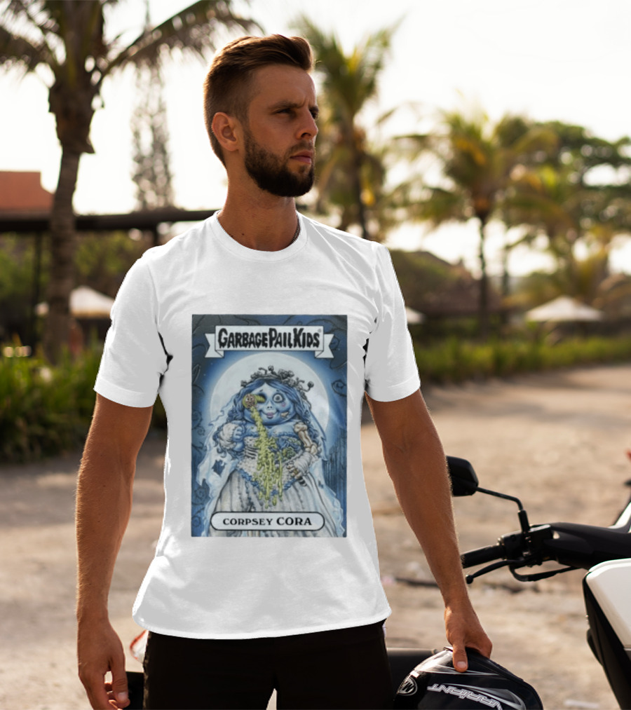 Garbage Pail Kids Corpsey Cora Trading Card Moonlight Scene T-Shirt