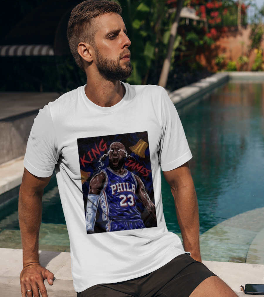King James No 23 Phila Basketball Philadelphia 76ers T-Shirt
