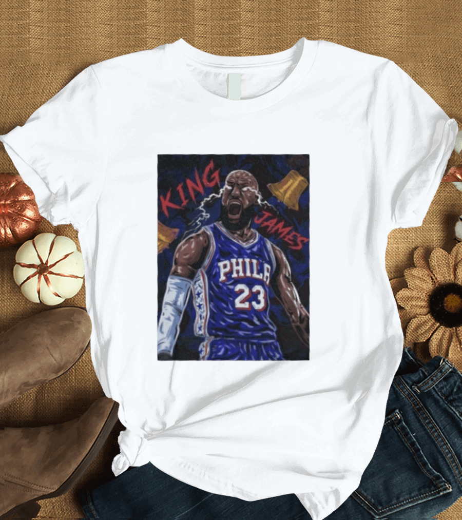 King James No 23 Phila Basketball Philadelphia 76ers T-Shirt
