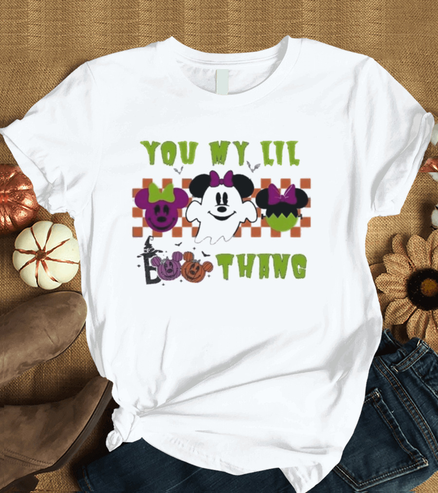 You My Lil Boo Thang Halloween Minnie Mouse Ghost Pumpkins T-Shirt