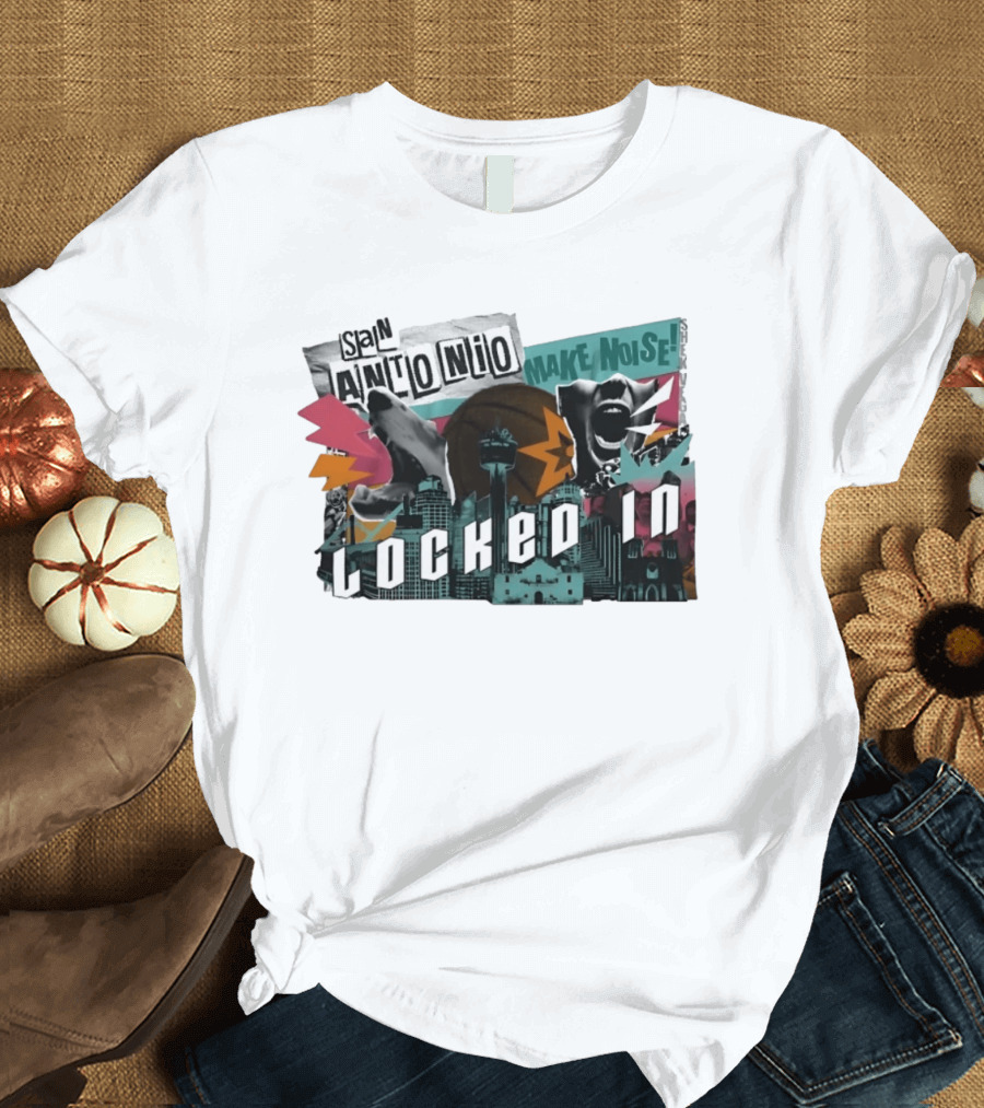 San Antonio Spurs Locked In Make Noise Basketball T-Shirt