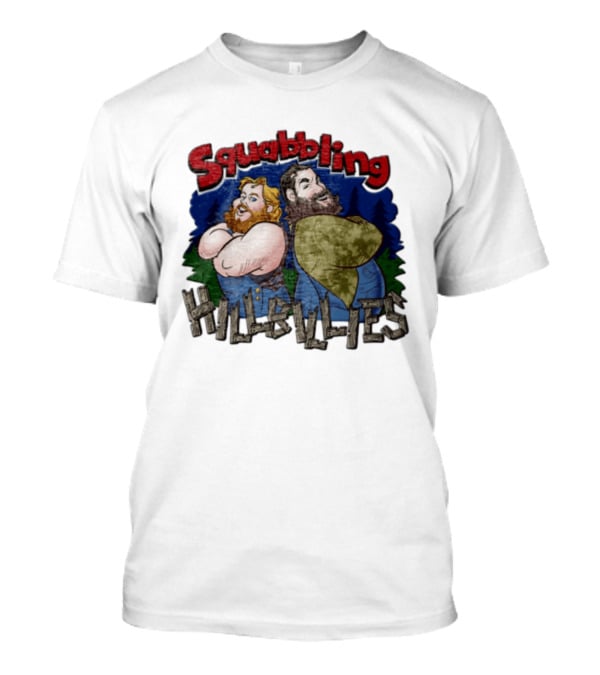 Squabbling Hillbillies Cartoon Duo In Rustic T-Shirt