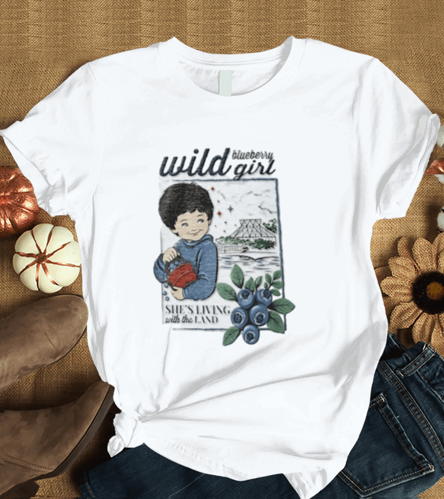 Wild Blueberry Girl She's Living With The Land Young Boy T-Shirt