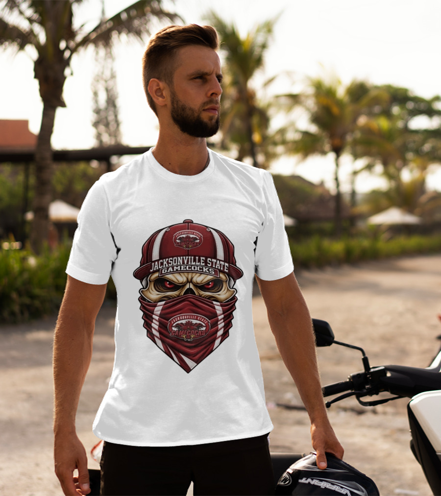 Jacksonville State Gamecocks Skull Bandana Hat T-Shirt