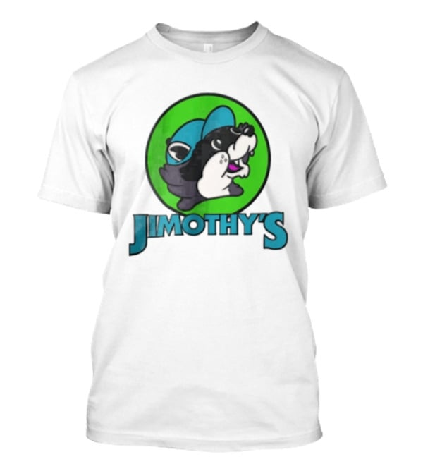 Jimothys Cartoon Beaver Wearing Blue Cap T-Shirt