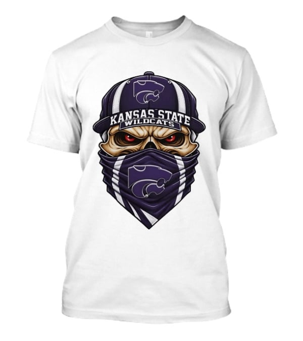 Kansas State Wildcats Skull K State Hat Bandana T-Shirt