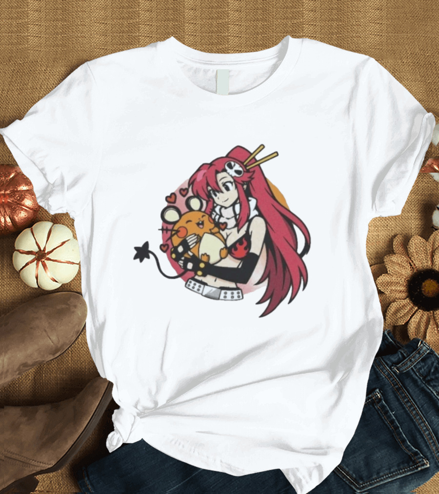 Yoko Littner With Dedenne Inspired Character Art Gurren Lagann T-Shirt