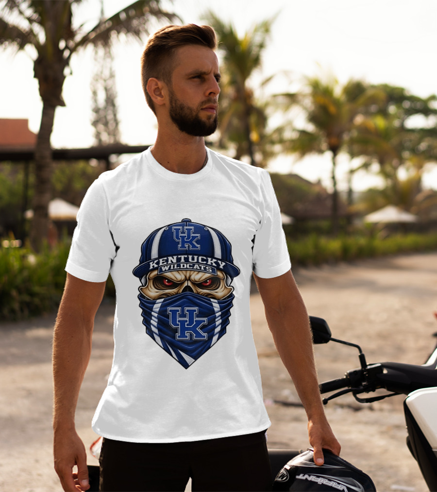 Kentucky Wildcats Skull Bandana UK Cap Fan Gear T-Shirt