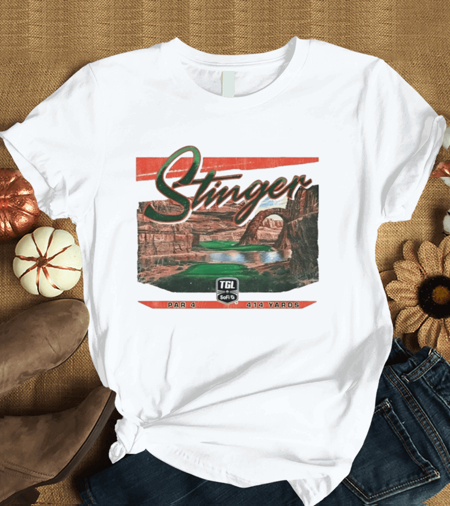 Stinger TGL SoFi Par 4 414 Yards Golf Course Canyon Scene T-Shirt