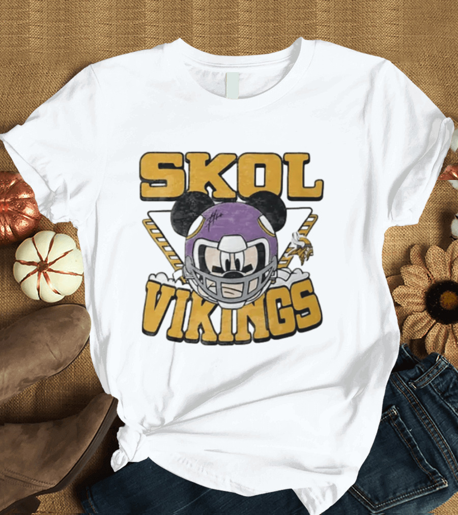 SKOL Vikings Mickey Mouse Helmet T-Shirt