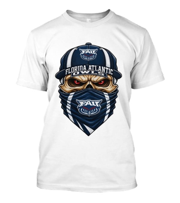 Florida Atlantic Owls Skull FAU NCAA Fan Gear T-Shirt