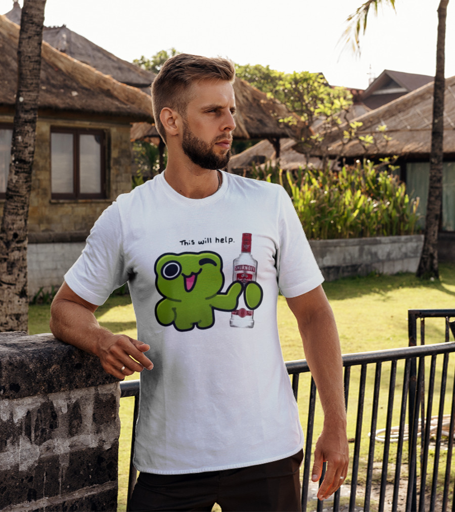 Green Frog Winking This Will Help Smirnoff Vodka T-Shirt